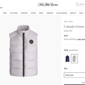 Canada Goose Cypress Vest Size Small - Brand New with Tags